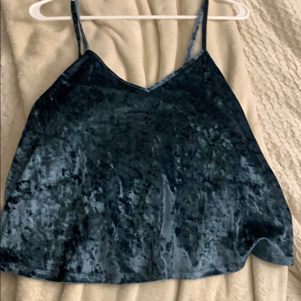 Blue velvet tank top